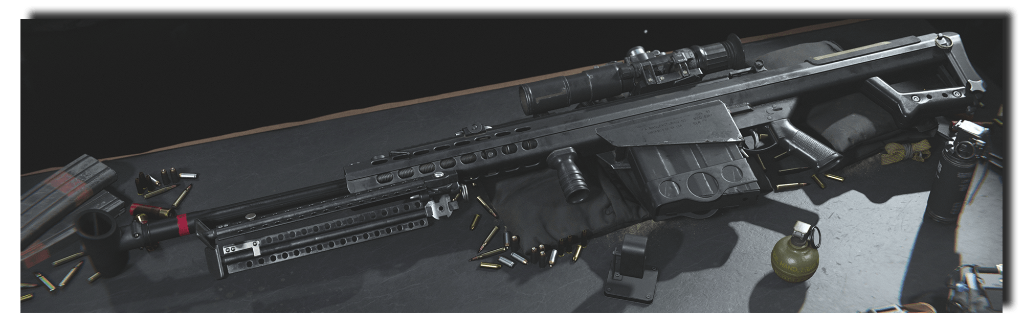 Screenshot of the gunsmith table in Warzone.